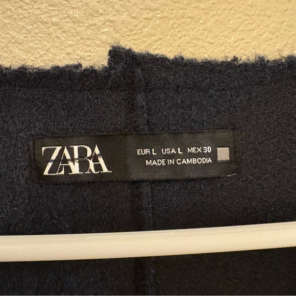 Zara Black Sleeveless long textured vest NWOT woman’s size large - Picture 9 of 16